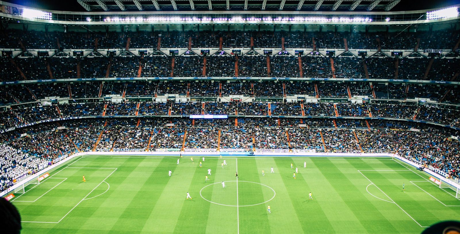 A packed football stadium under floodlights, streamed live on Euroskara IPTV