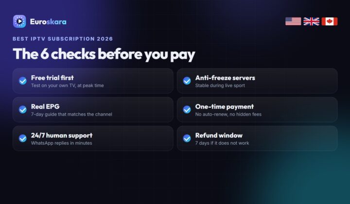 Best IPTV Subscription 2026: The 6-Point Checklist Before You Pay (UK, USA & Canada)